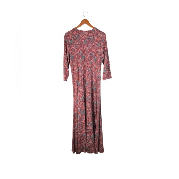 Peruvian Connection Winter Vine V-Neck Long Sleeve Maxi Dress Size Large - Picture 2 of 7